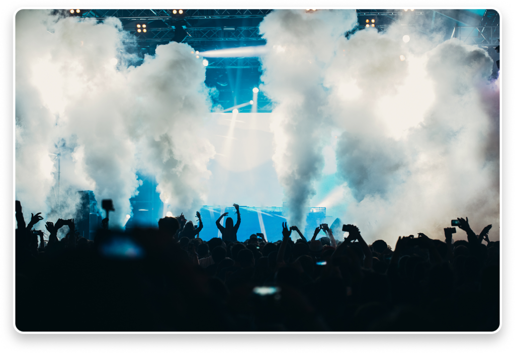 stage lights and crowd of audience with hands rais 2024 10 11 12 38 21 utc 1